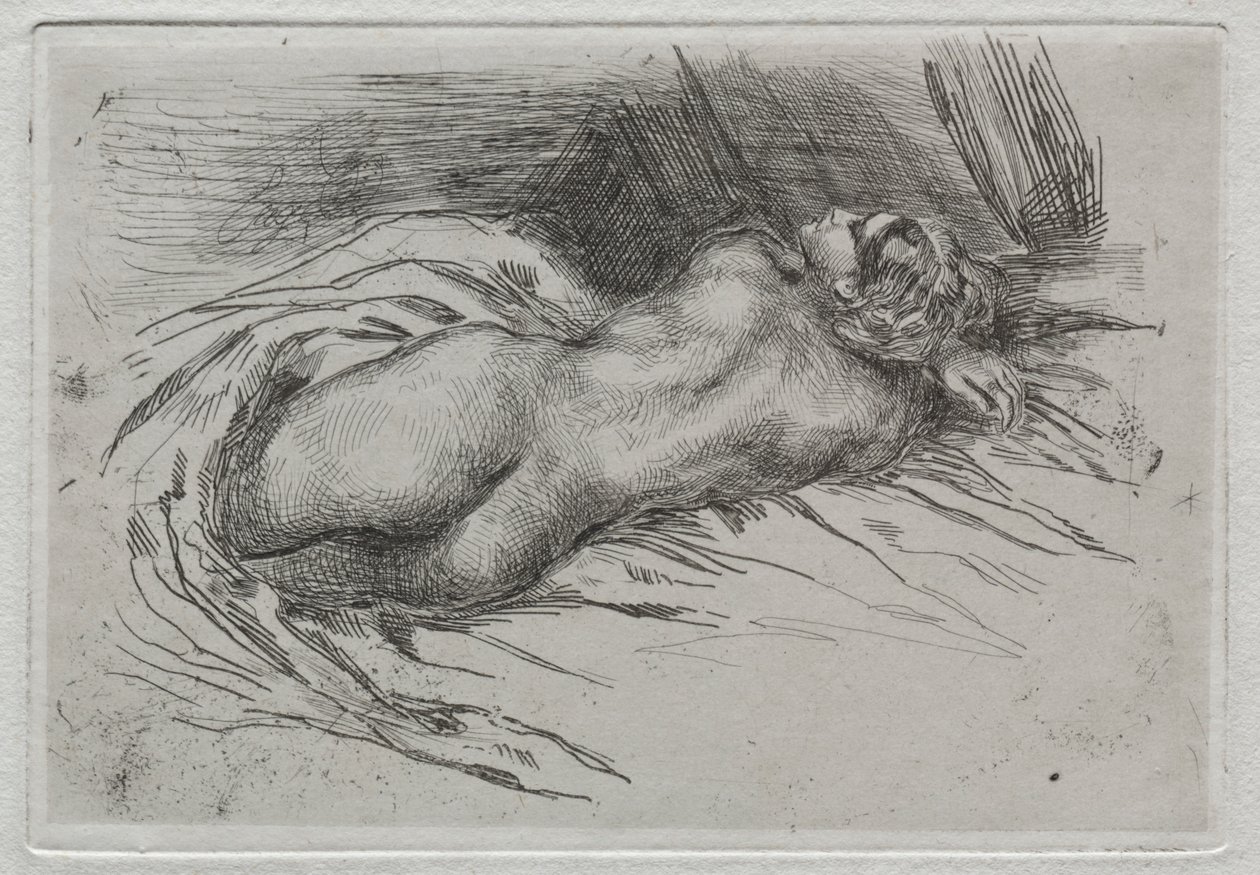 Studie einer Frau von hinten gesehen von Eugène Delacroix