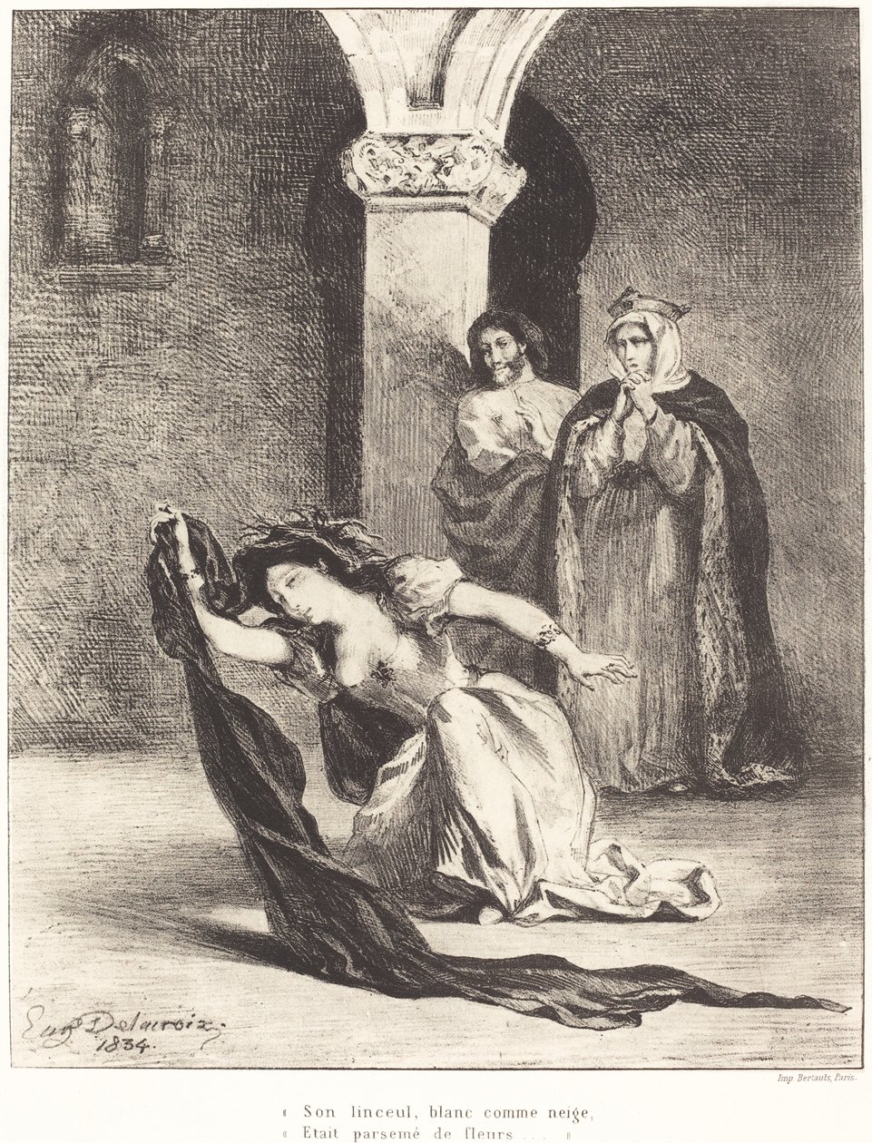 Das Lied der Ophelia (Akt IV, Szene V) von Eugène Delacroix