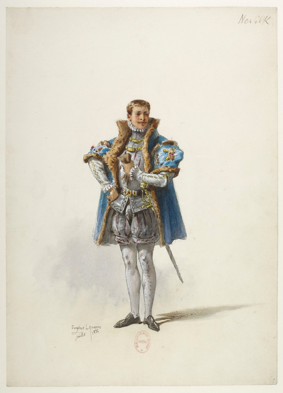 Saint-Saëns - Henry VIII - Kostümentwürfe - Lacoste - 1. Der Herzog von Norfolk von Eugene Lacoste