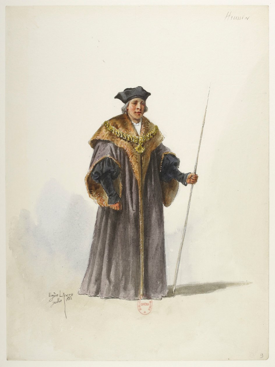 Btv1b84558104 09 - Saint-Saëns - Henry VIII - Kostümentwürfe - Lacoste - 9. Türhüter von Eugene Lacoste