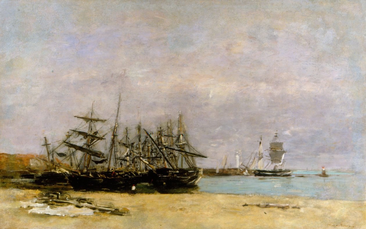 Portrieux - Gestrandete Schiffe von Eugene Louis Boudin