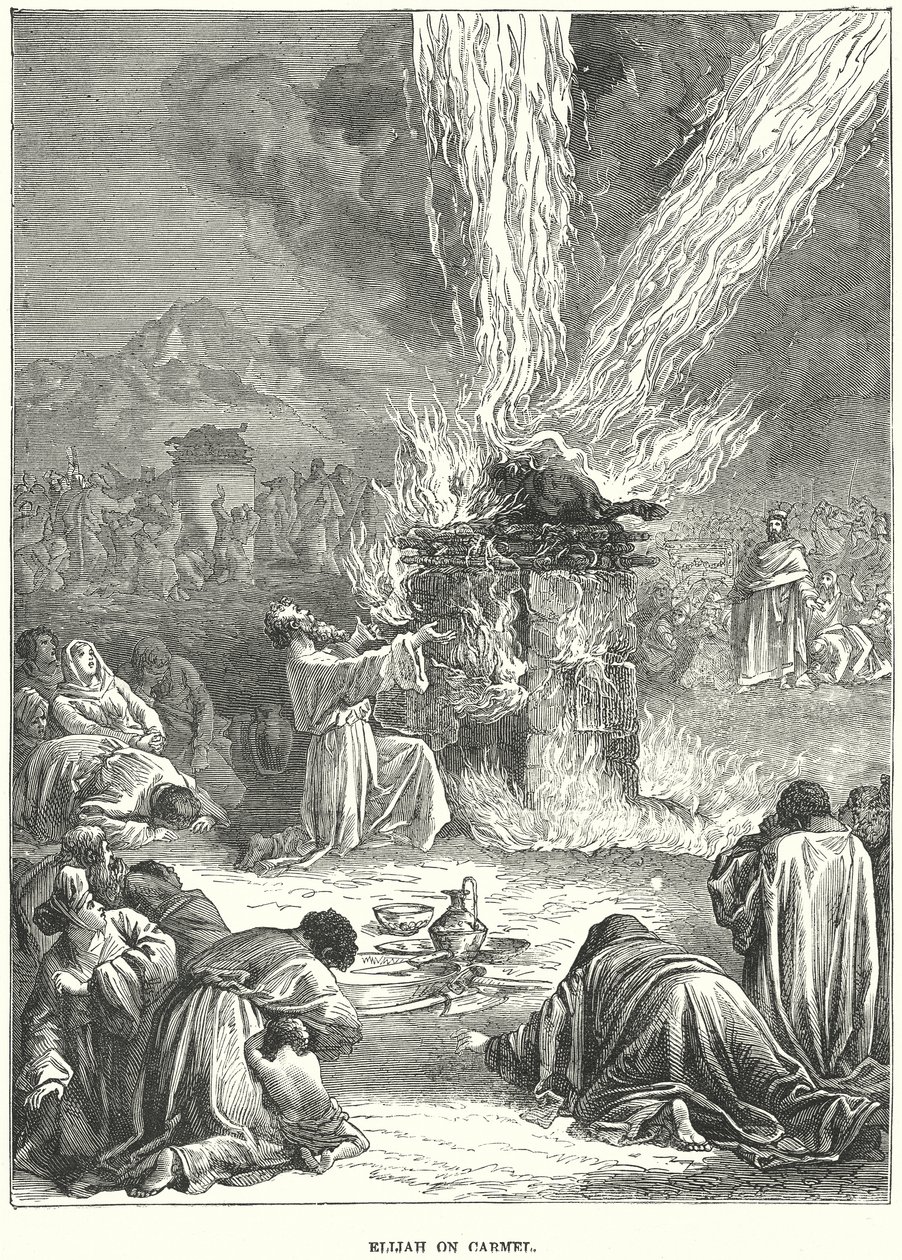 Elija auf dem Karmel (Gravur) von European School