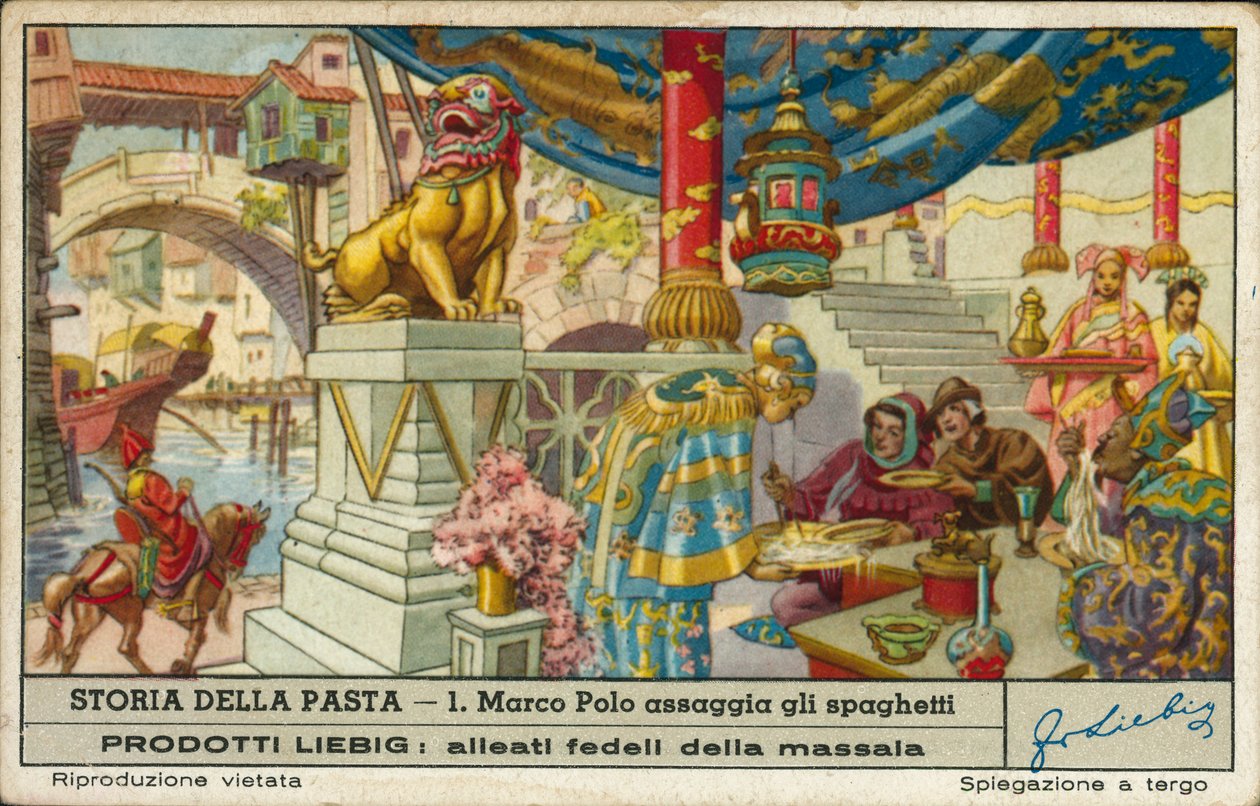 Marco Polo probiert Spaghetti in China von European School