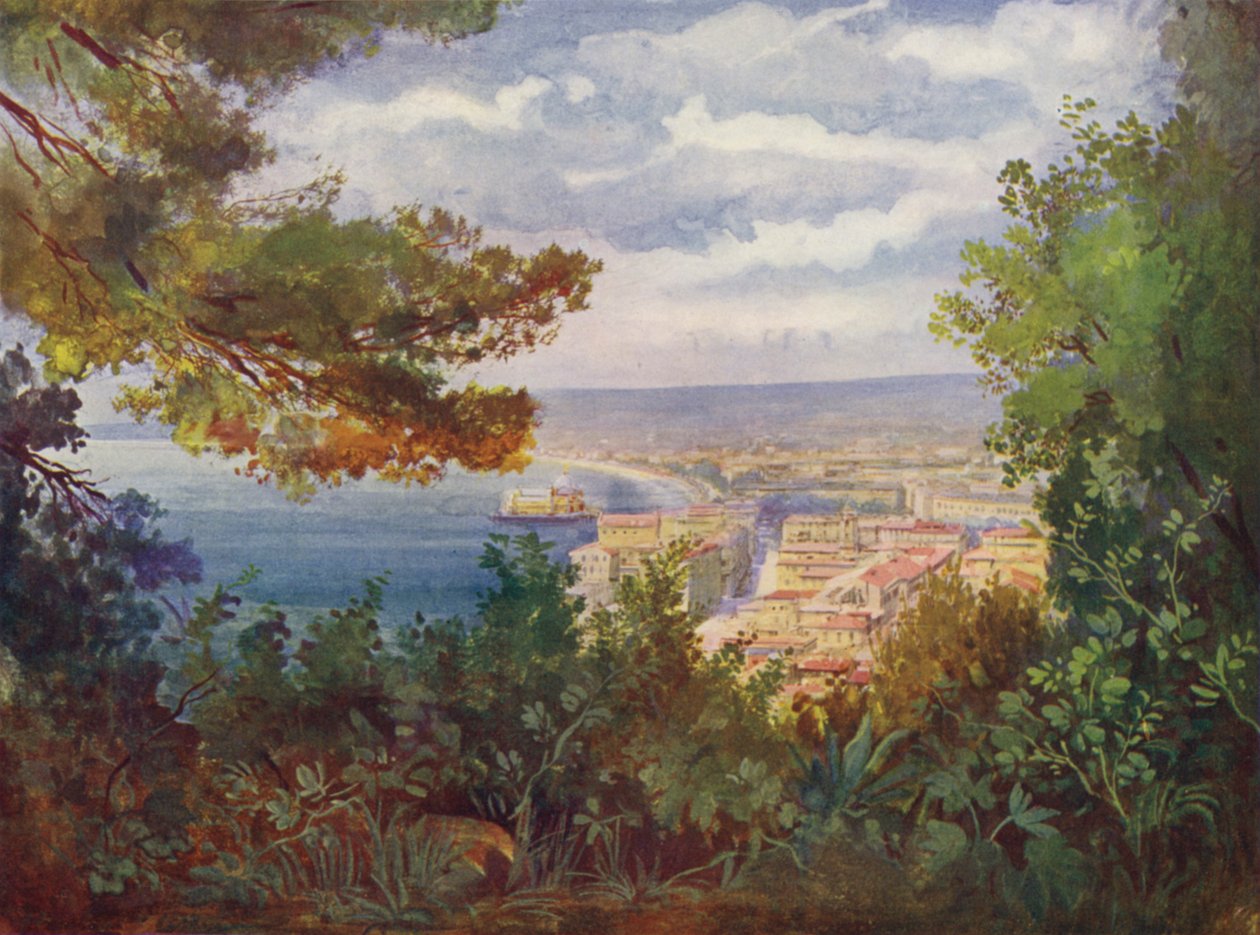 Nizza, La Jetee-Promenade vom Schloss aus gesehen von European School