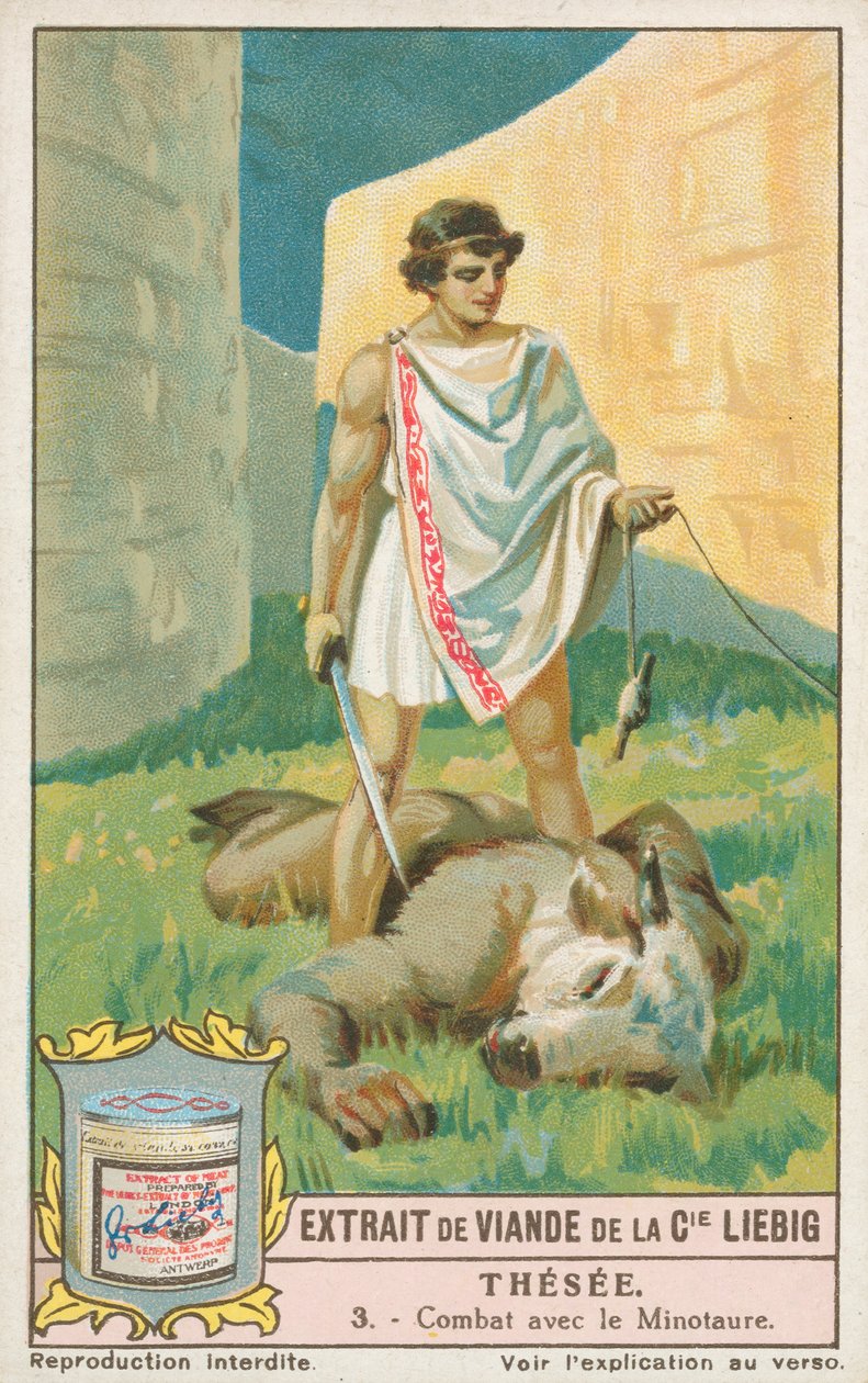 Theseus, Liebig-Karte, frühes 20. Jahrhundert von European School