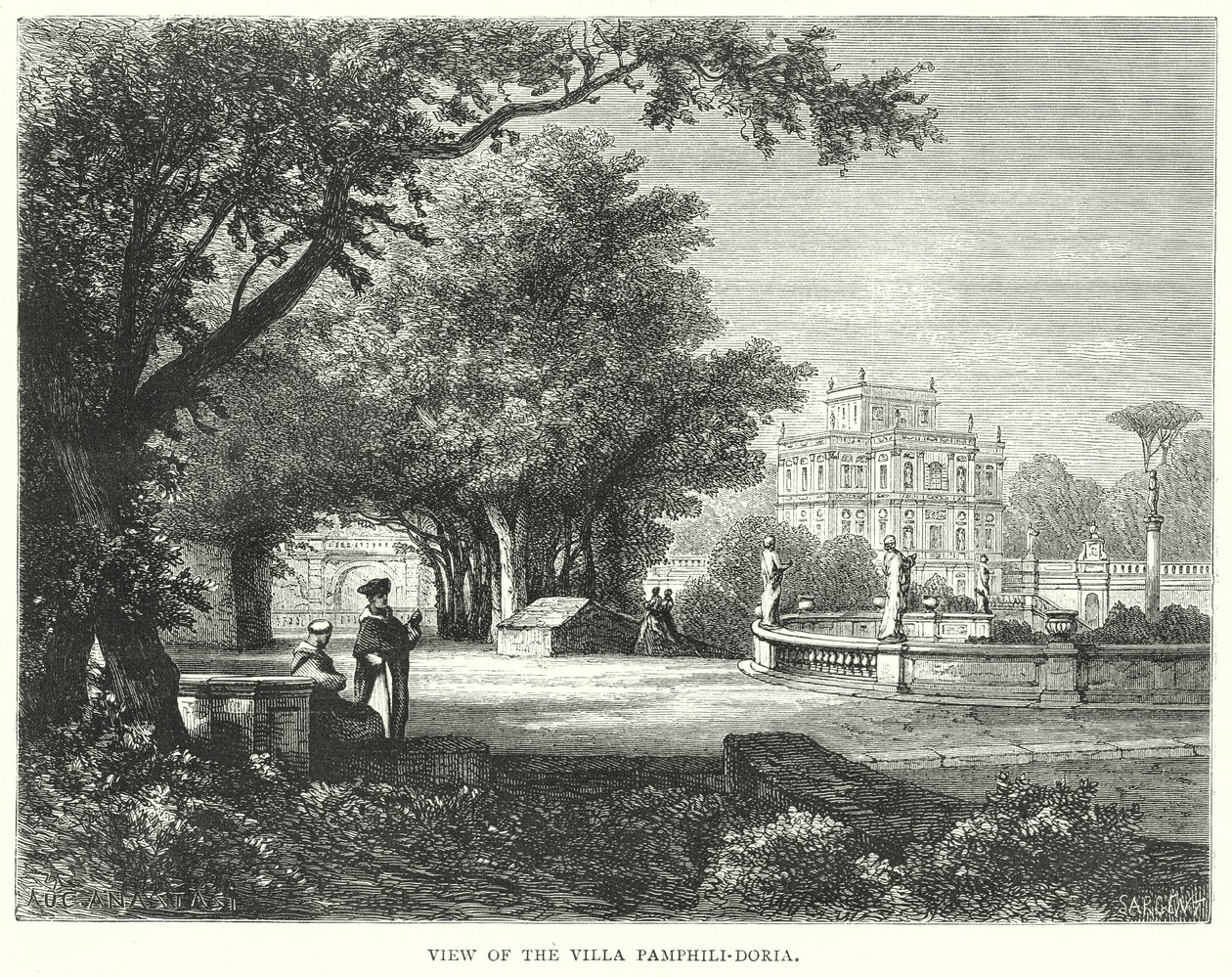 Blick auf die Villa Pamphili-Doria von European School