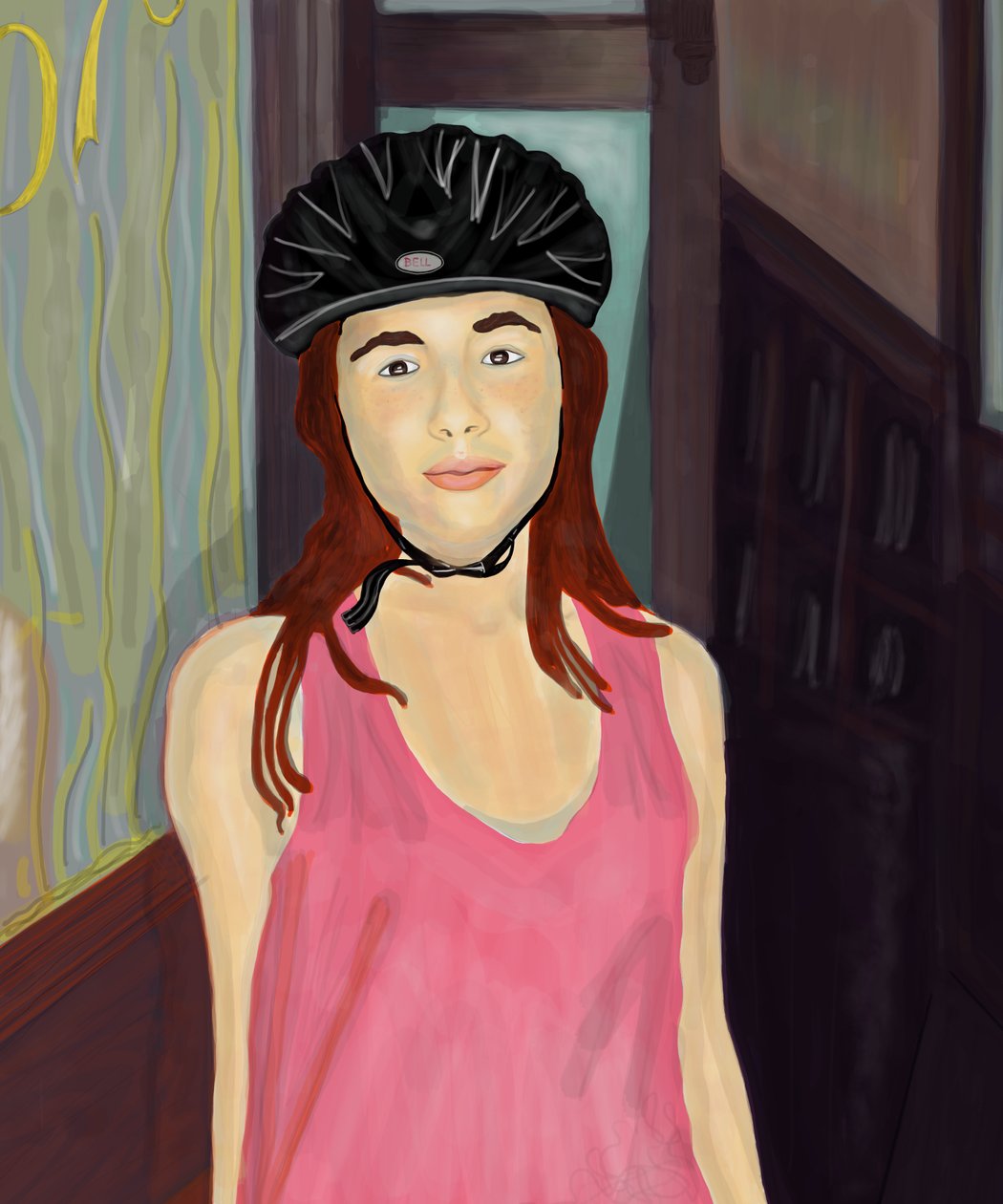 Ava mit Fahrradhelm, Brooklyn von Evan Sklar