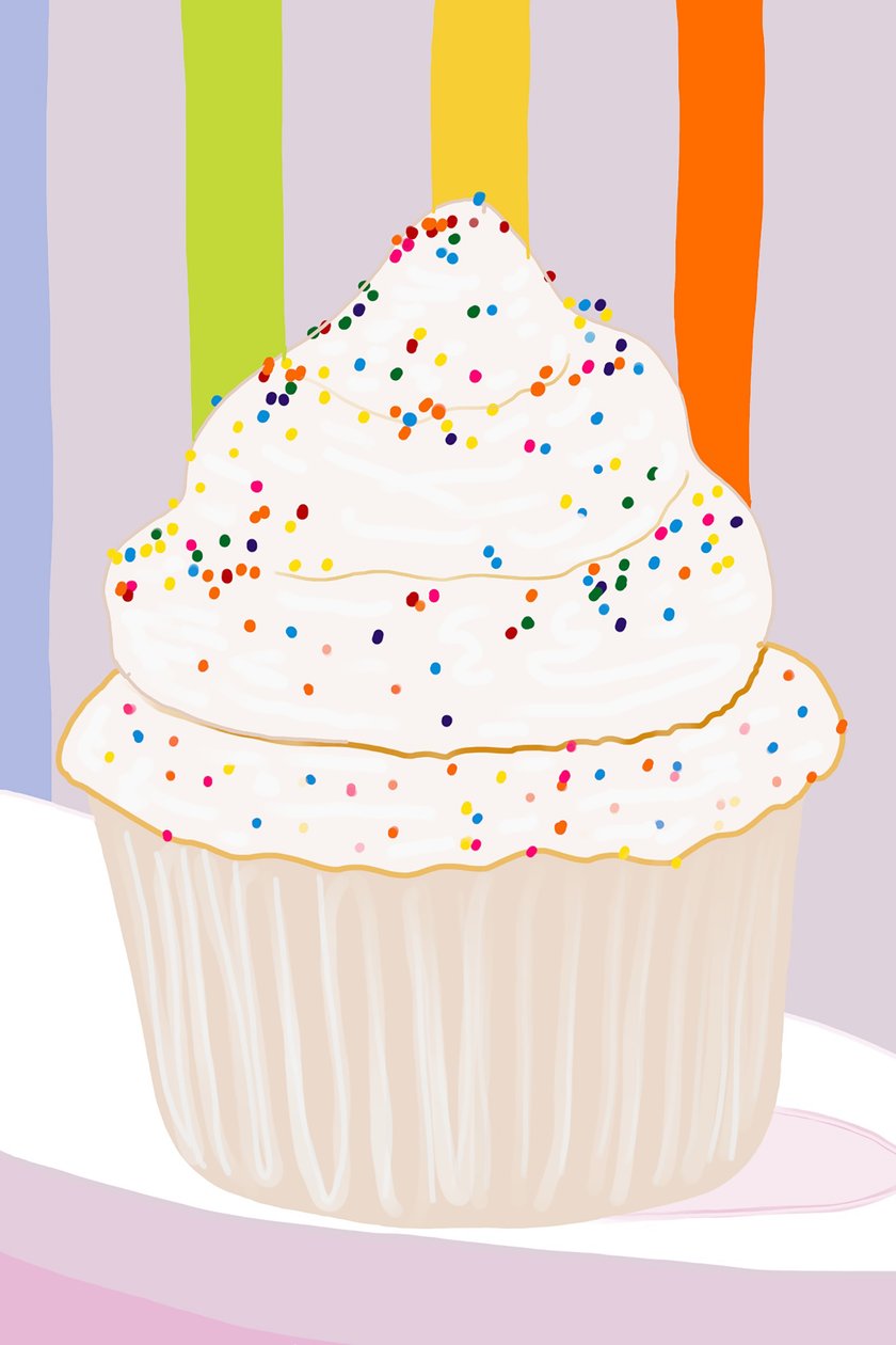 Cupcake mit Vanilleglasur und Streuseln, Brooklyn von Evan Sklar