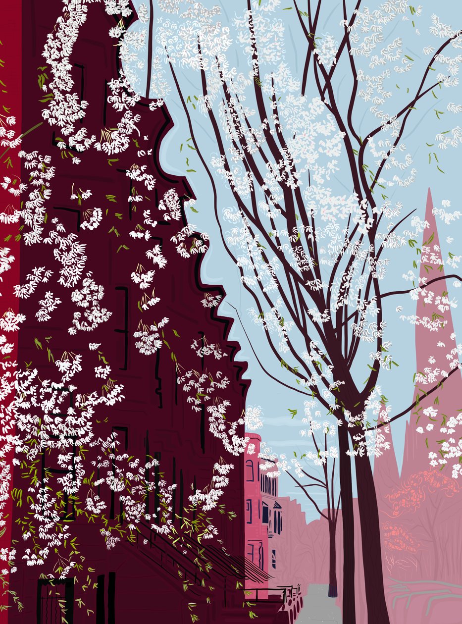 Garfield Place, Frühling, Brooklyn von Evan Sklar