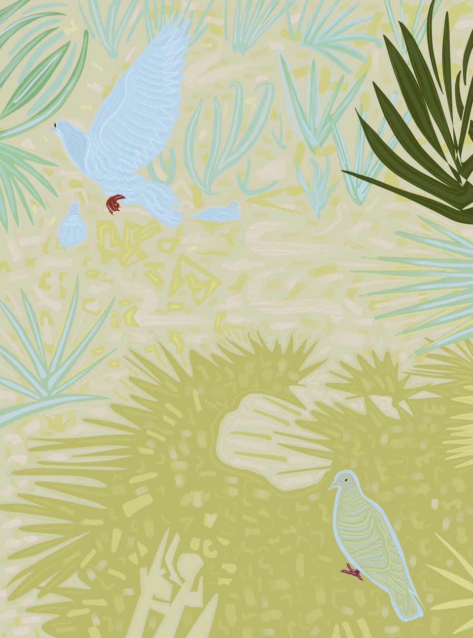 Tauben im Park von Barcelona von Evan Sklar