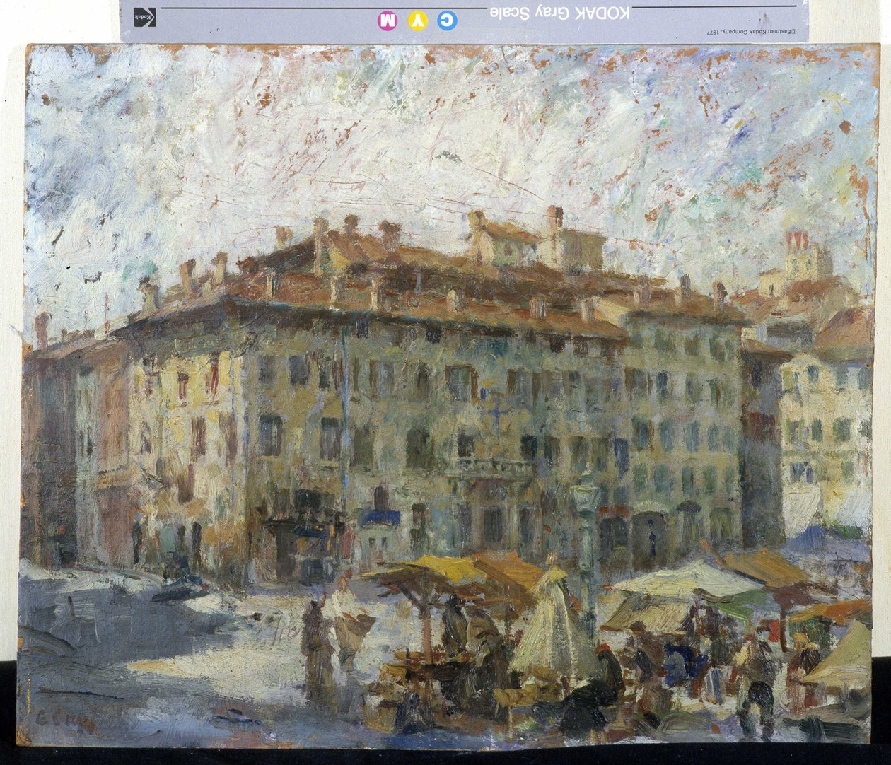 Markt auf der Piazza Grande in Modena von Evaristo Cappelli