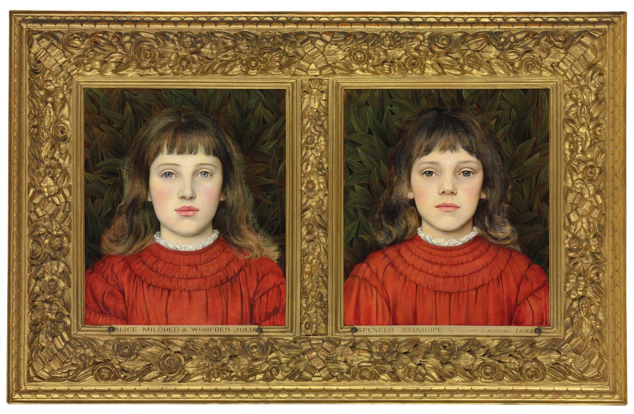 Porträts von Alice Mildred und Winifred Julia Spencer Stanhope, 1884 von Evelyn De Morgan