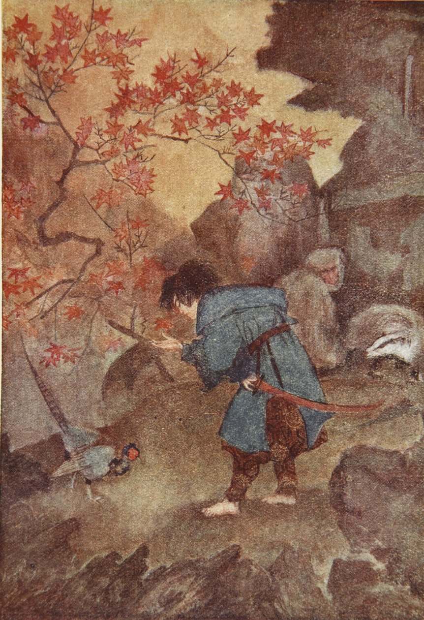 Momotaro und der Fasan, Illustration aus 