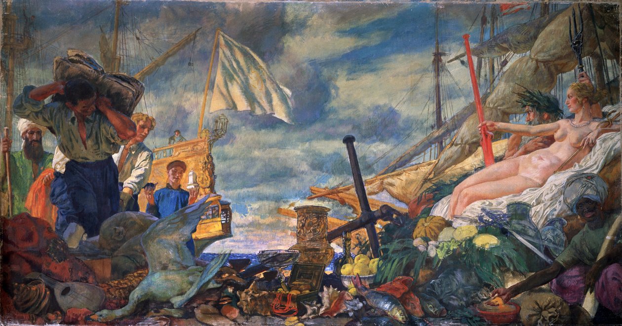 Allegorie des internationalen Handels von Evgeni Evgenievitch Lanceray