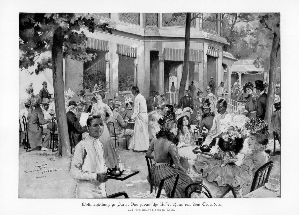 Javanisches Kaffeehaus, Trocadero, Pariser Weltausstellung, 1889, 1900 von Ewald Thiel