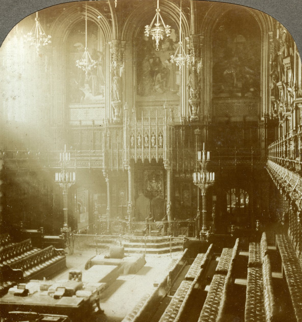 Innenraum des House of Lords, Westminster, London von Excelsior Stereoscopic Tours