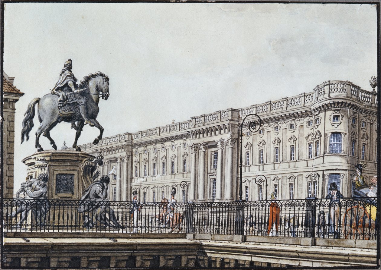 Die lange Brücke mit einem aristokratischen Denkmal von F.A. Calau