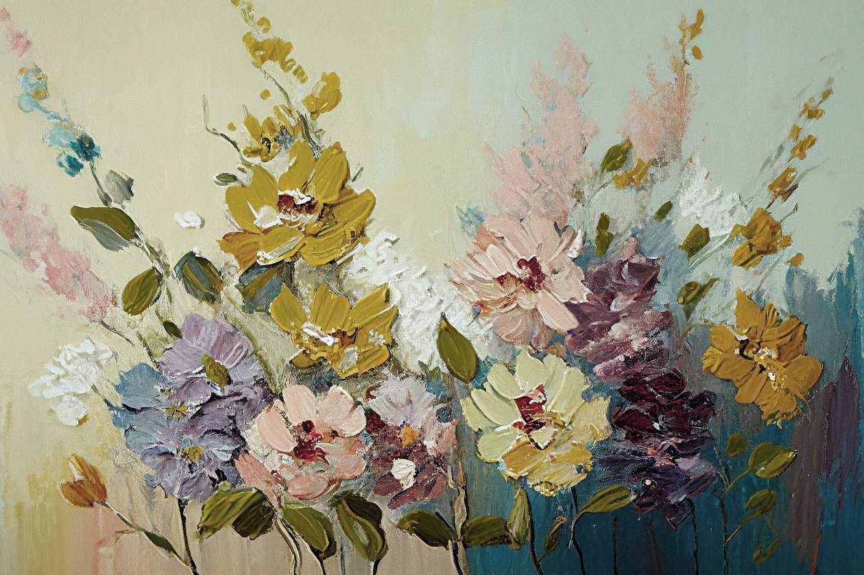 Abstrakte Darstellung von Vintage-Rosen von F. Abderrahim