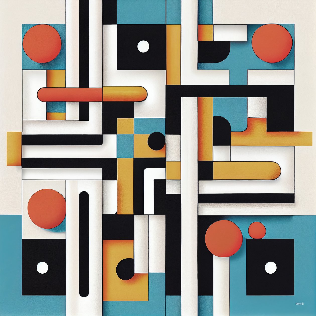 Leinwand Wanddekoration im minimalistischen und postmodernen Stil von F. Abderrahim