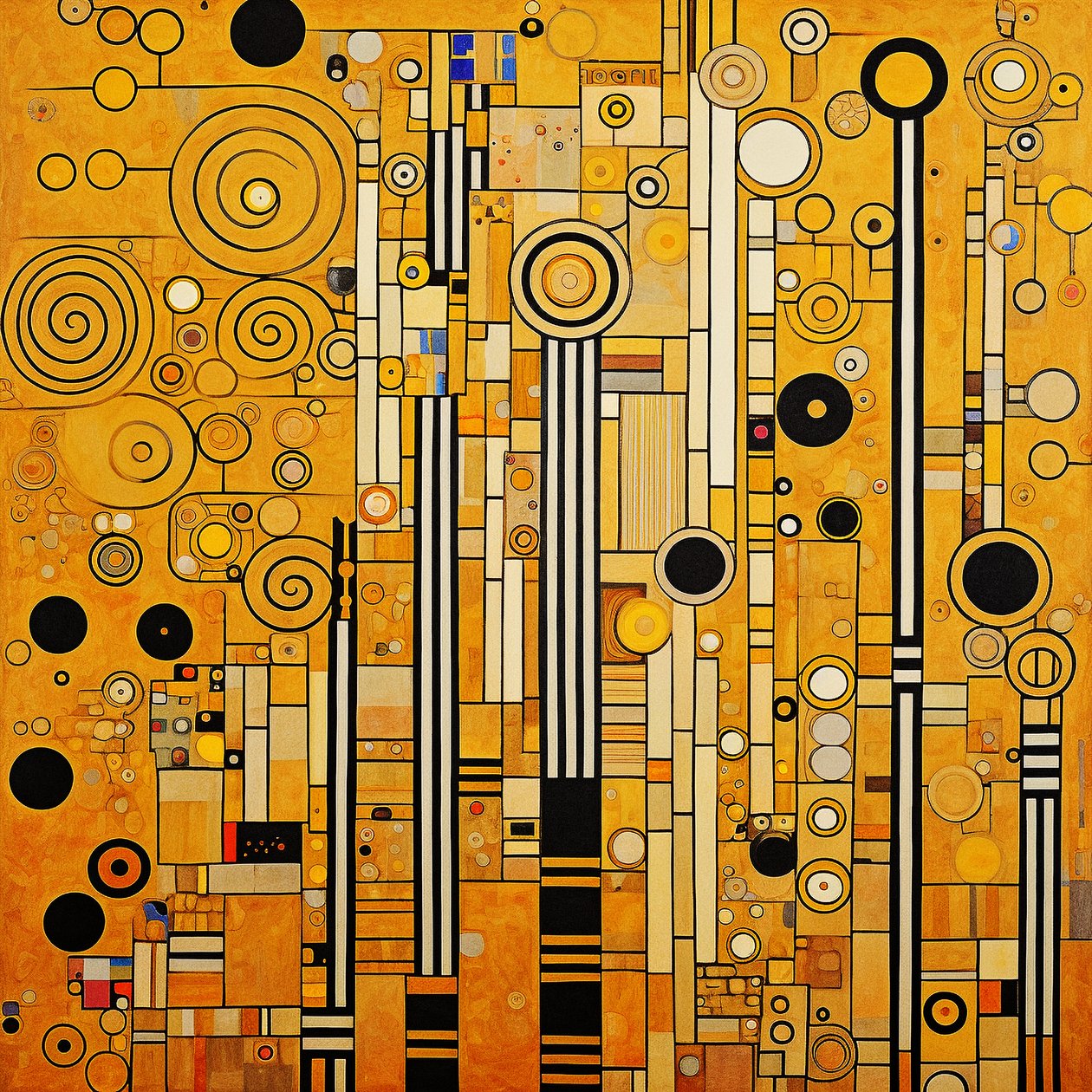 Minimalistische Klimt-Muster moderne Raumdekoration, Wandkunst | Leinwanddrucke von F. Abderrahim