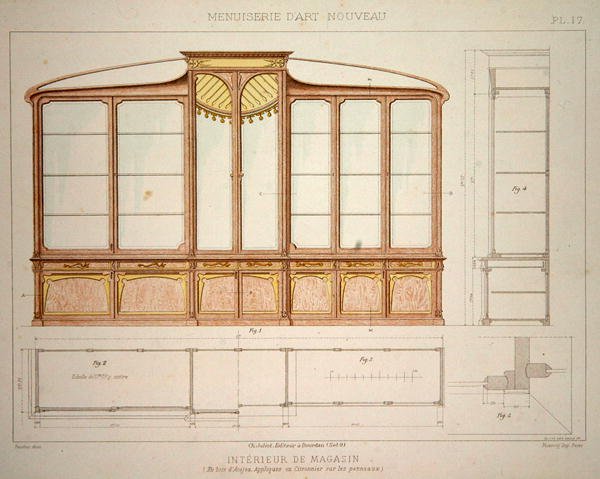 Entwurf für einen Ladenschrank, Illustration aus 