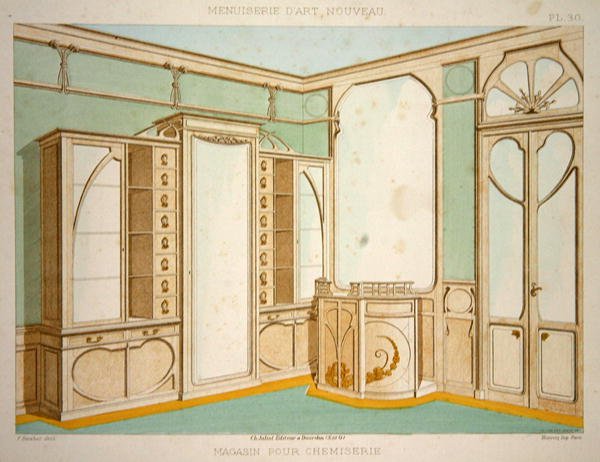 Inneneinrichtung für ein Hemdenschneidergeschäft, Illustration aus 