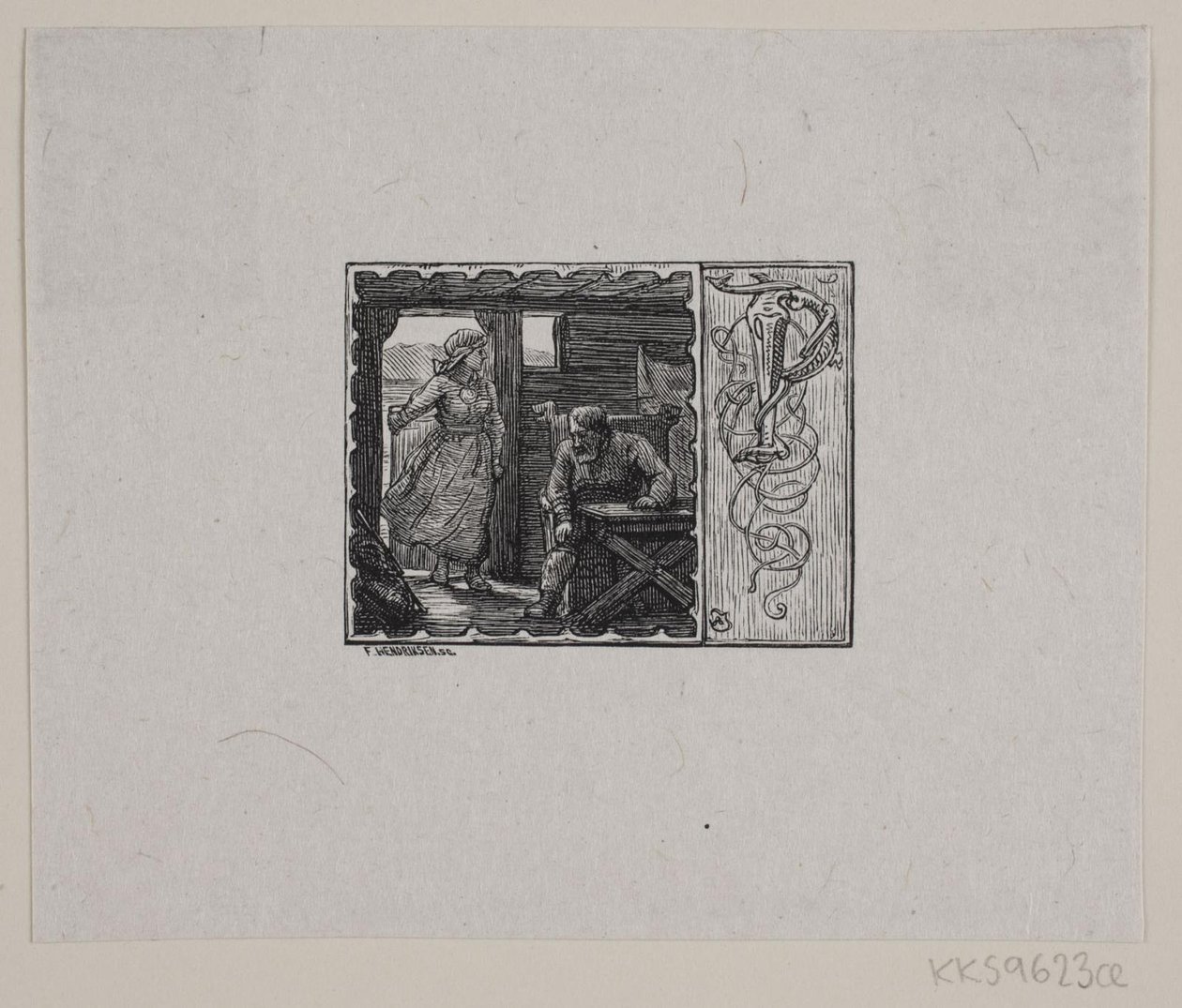 Vignette zur Erzählung "Kong Gorm und seine Söhne" von F. Hendriksen