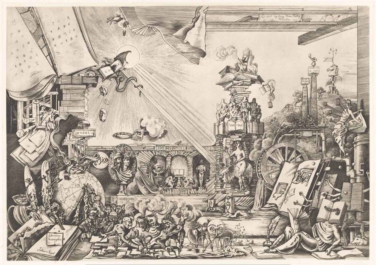 Surrealistische Darstellung von Fabius von Gugel (signed by artist)