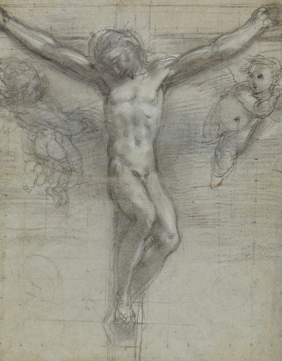 Studie von Christus am Kreuz mit zwei Engeln von Federico Barocci