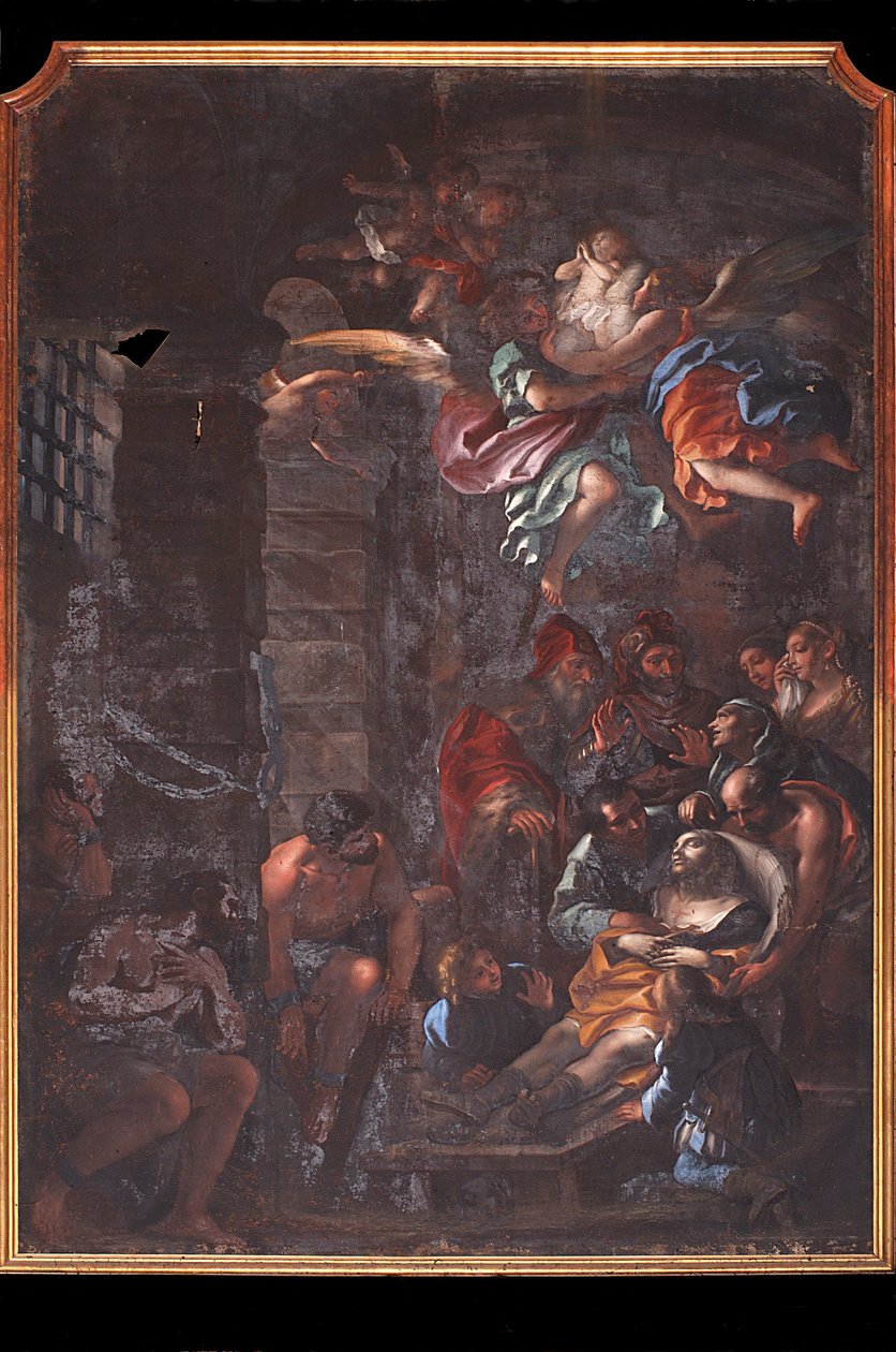 Der Tod des heiligen Rochus in einer Gefängniszelle in Arona von Federico Bianchi