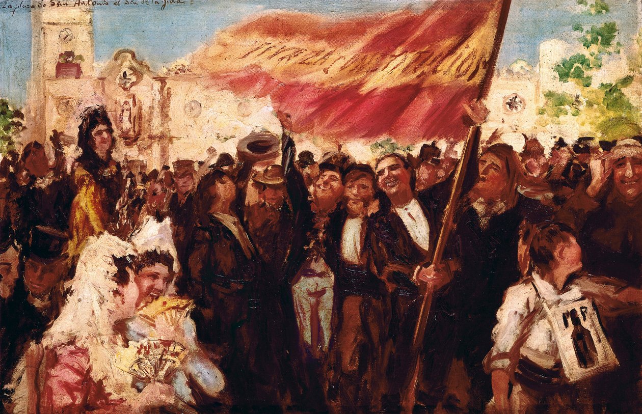 Plaza San Antonio de Cadiz am Tag des Eides auf die Verfassung von 1812 von Federico Godoy y Castro