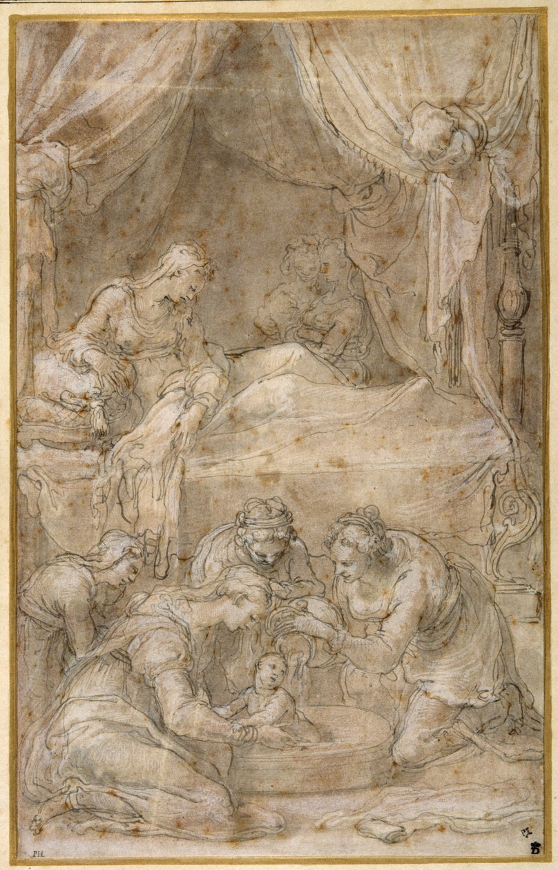 Die Geburt der Jungfrau, nach Taddeo Zuccaro von Federico Zuccaro