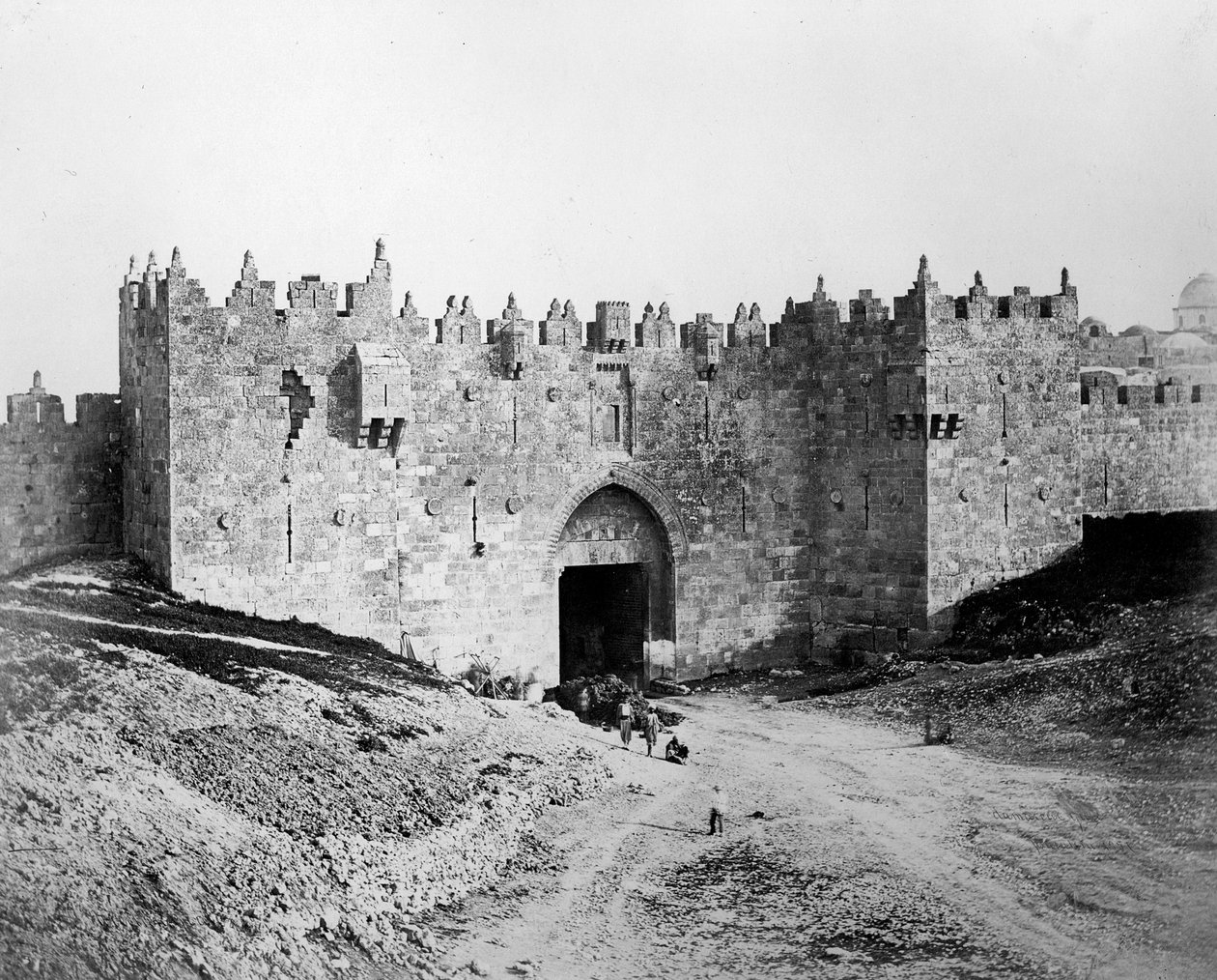 Damaskustor, Jerusalem, 1857 von Felice Beato