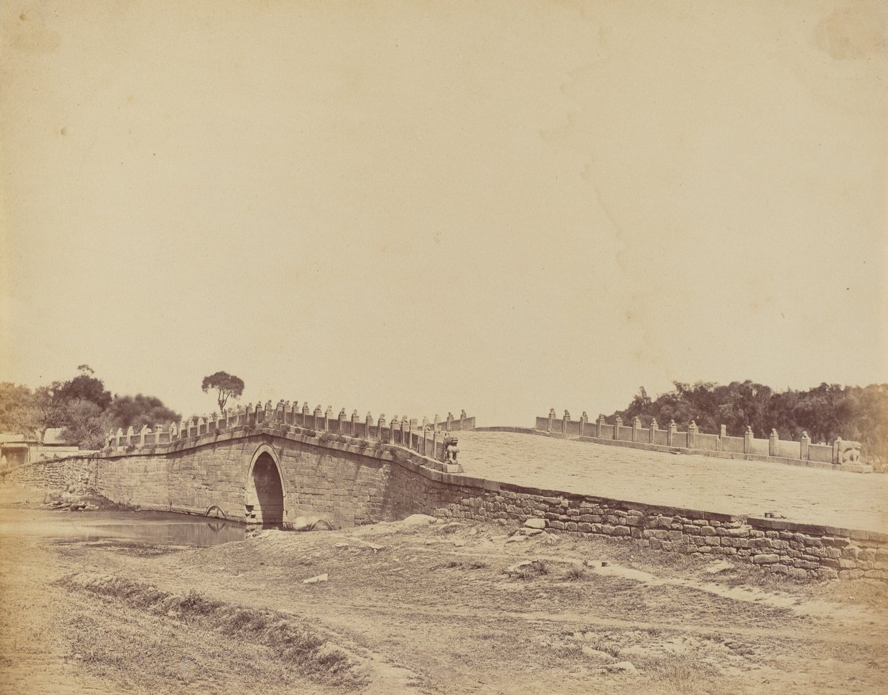 Brücke von Palichian bei Peking, Schauplatz des Kampfes mit kaiserlichen chinesischen Truppen, 21. September 1860 von Felice Beato