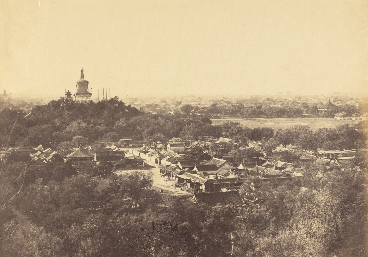 Ansicht der Gärten und des buddhistischen Tempels, Peking, Oktober 1860 von Felice Beato
