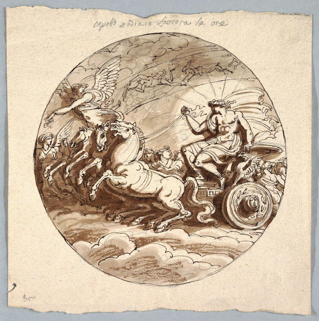 Apollo im Wagen mit Aurora und den Stunden von Felice Giani