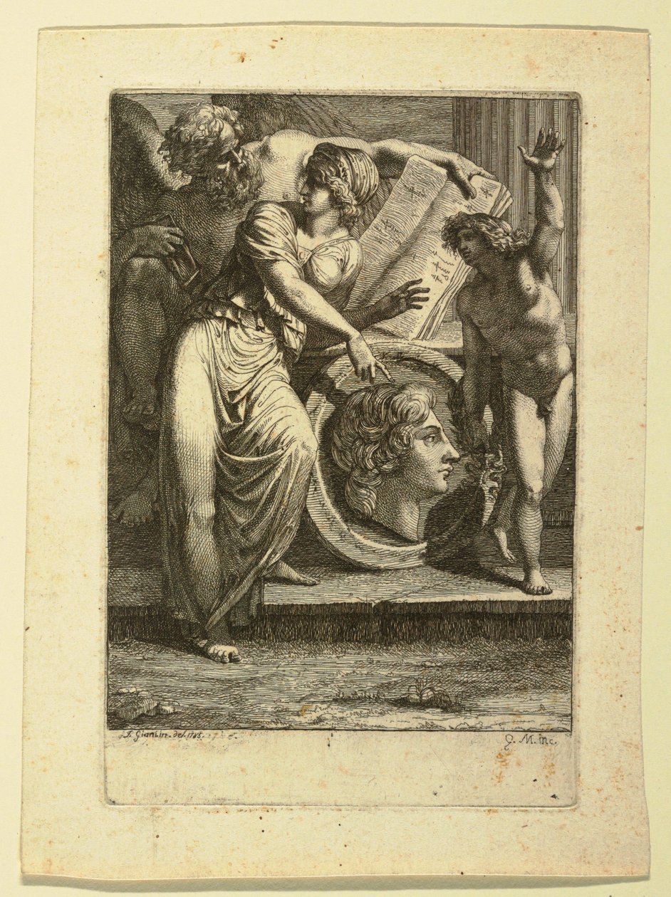 Zeichnung, Radierung: Frontispiz oder Widmungsseite, 1785 von Felice Giani