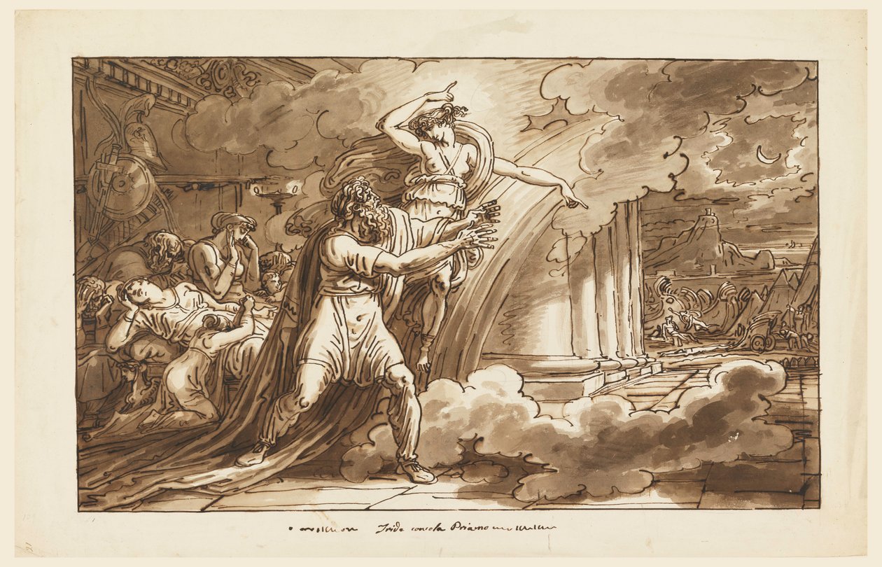 Iris ermutigt Priamos, den Körper von Hektor von Achilles zu erbitten, 1810–20 von Felice Giani