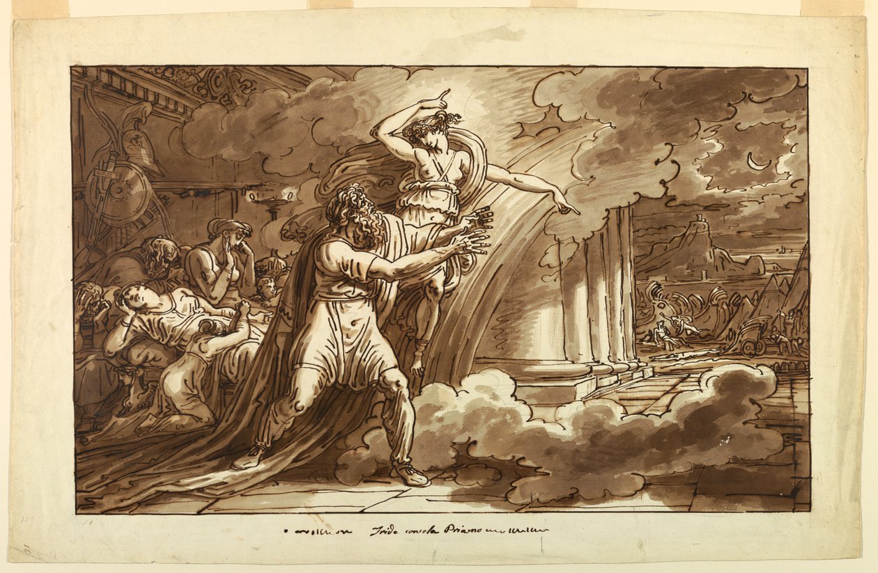 Iris ermutigt Priamos, den Körper von Hektor von Achilles zu erbitten, 1810–20 von Felice Giani