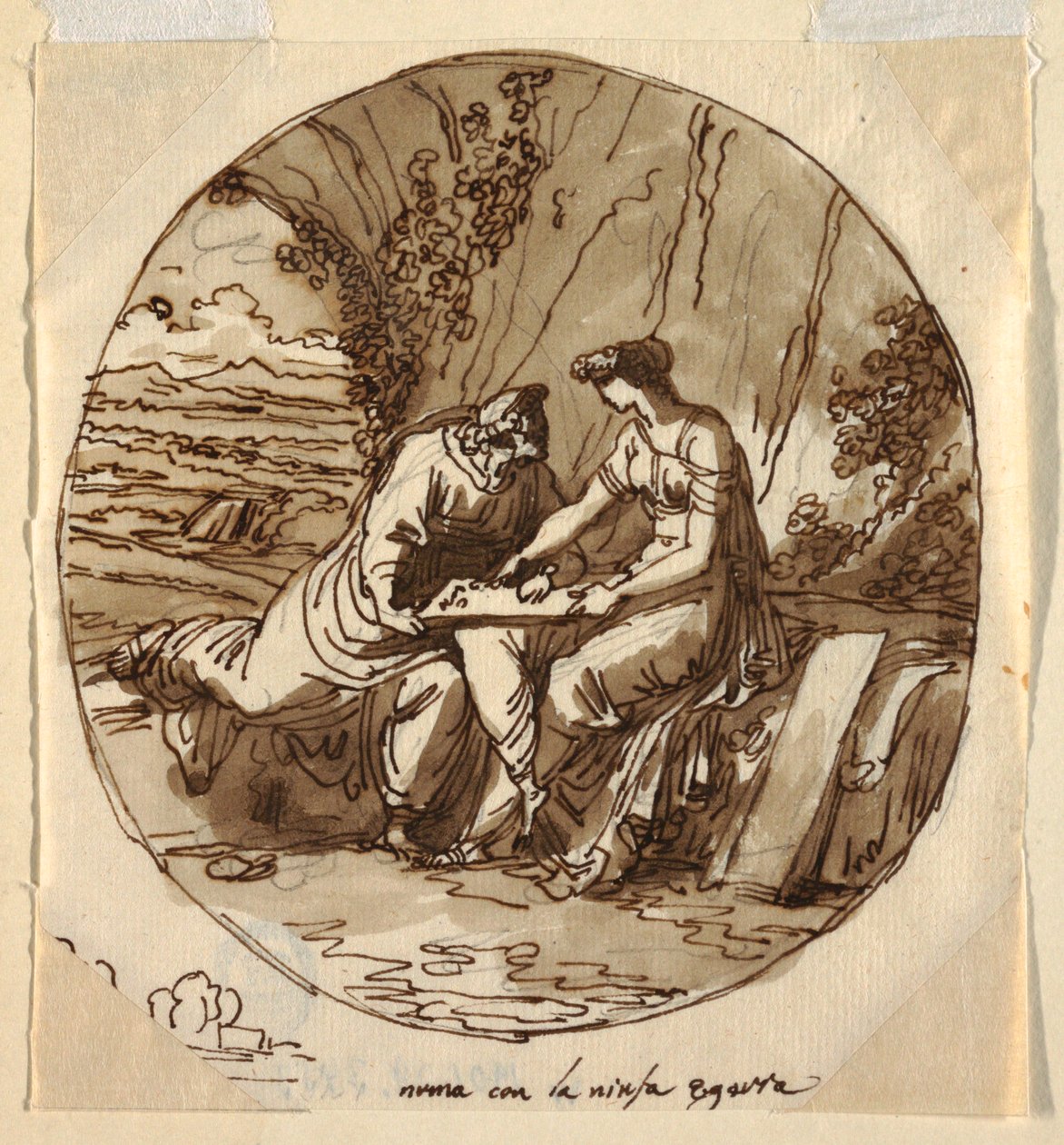 Numa Pompilius und Egeria, Sala di Numa Pompilius, Palazzo Milzetti, Faenza von Felice Giani