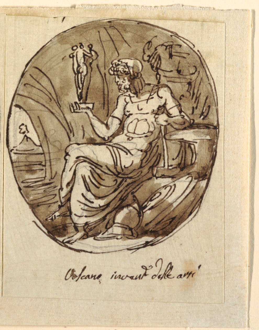 Vulkan, Entwurf für Gewölbedecke, Sala dei Legislatori, Palazzo Conti-Sinibaldi, Faenza von Felice Giani