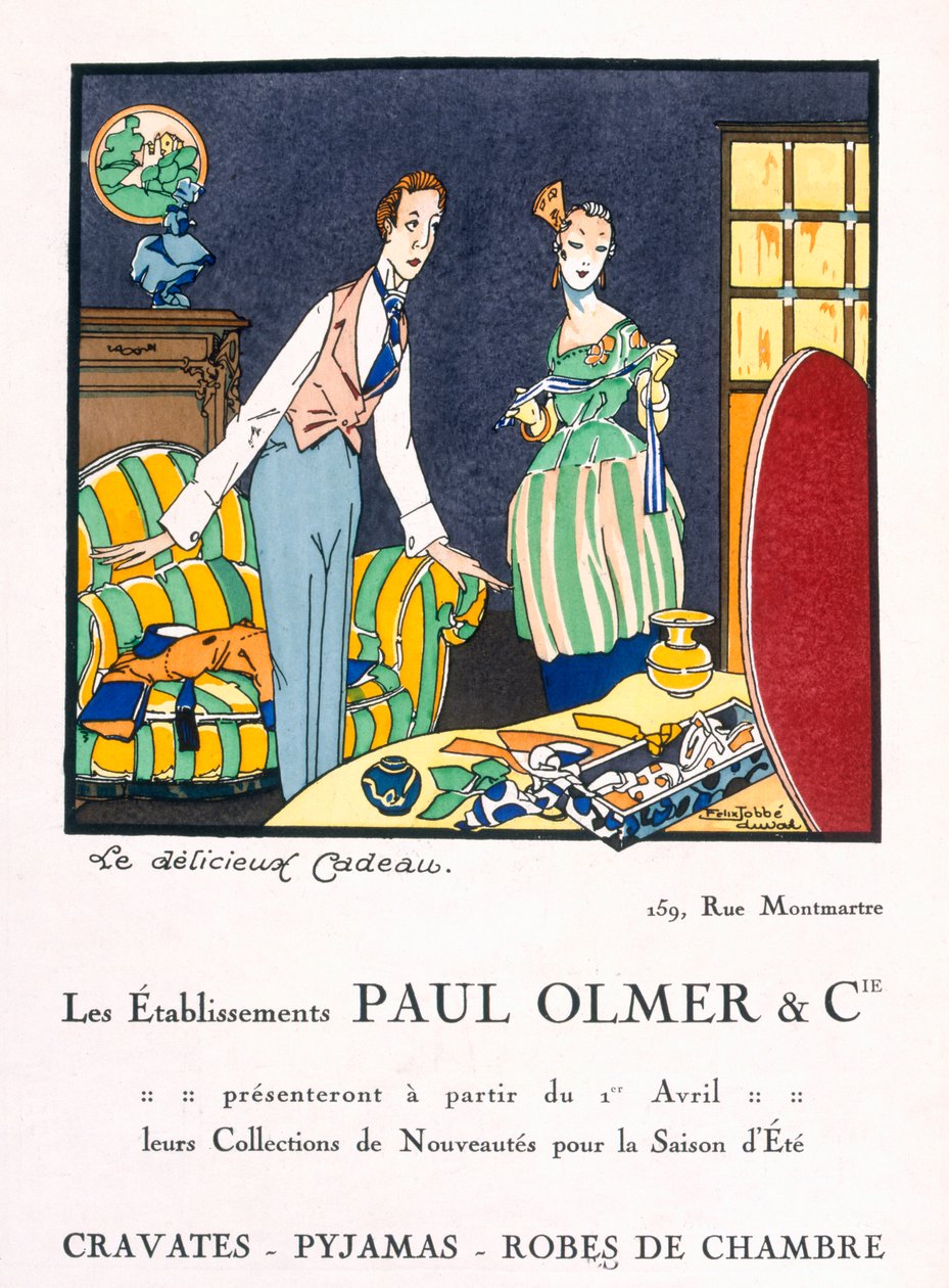Werbung für Paul Olmers Sommerkollektion, ca. 1920er Jahre von Felix A.M. Jobbe Duval