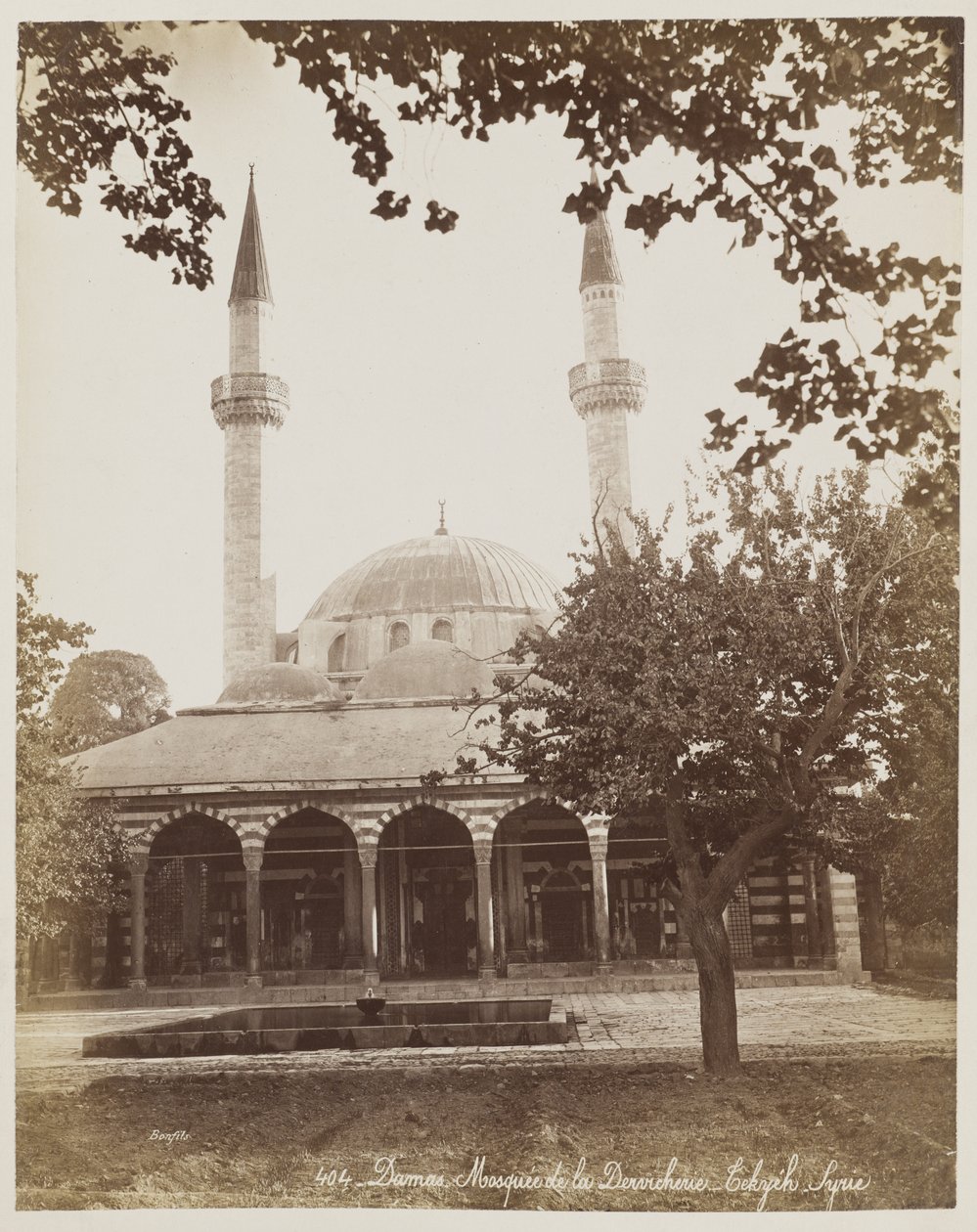 Damas Moschee De La Dervicherie Cekyeh, Syrien # 404 von Félix Bonfils