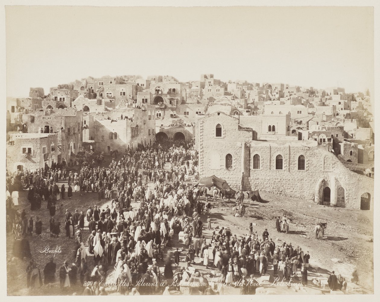 Einzug der Pilger in Bethlehem...Palästina #899 von Félix Bonfils