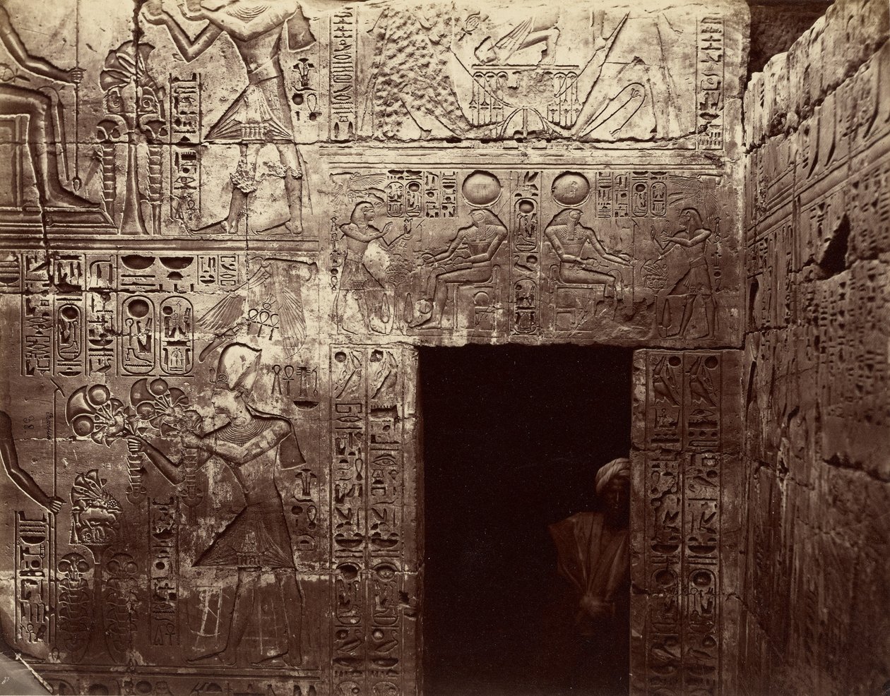 Reliefs im Tempel von Amon, Karnak von Félix Bonfils