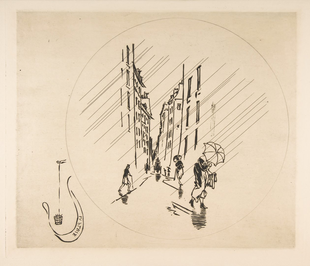 Dekoration für einen Teller: Regen, 1870 von Felix Bracquemond