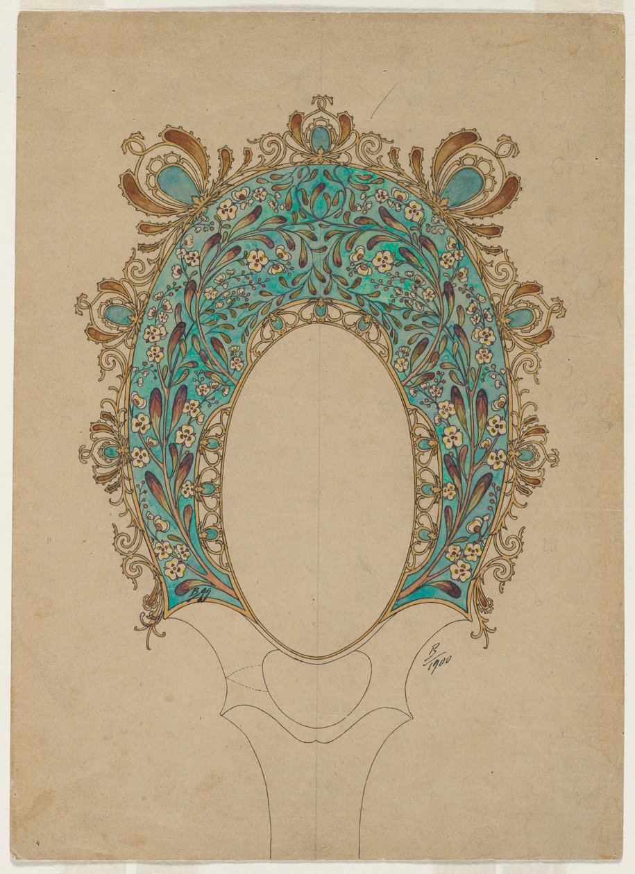 Entwürfe für einen Handspiegel, um 1900-1902 von Felix Bracquemond