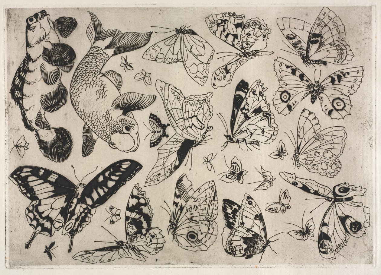 Tafelservice (Rousseau-Service): Schmetterlinge und Fische (Nr. 16) von Felix Bracquemond