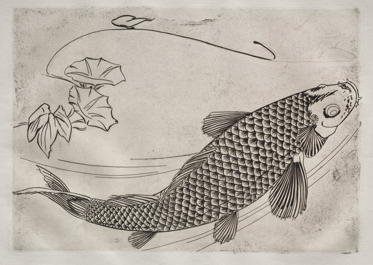 Tafelservice (Rousseau-Service): Großer Fisch im japanischen Stil (Nr. 19) von Felix Bracquemond