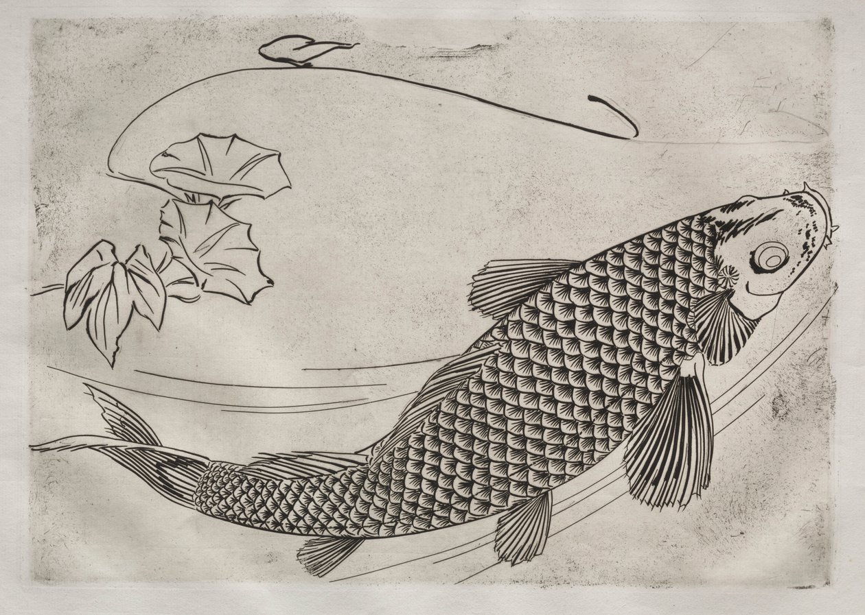 Tafelservice Rousseau: Großer Fisch im japanischen Stil Nr. 19, 1866 von Felix Bracquemond